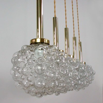 Mid-Century German Clear Bubble and Brass Pendant, 1960s-OE-897915