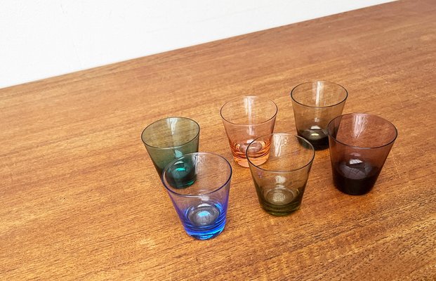 Mid-Century German Colourful Shot Glasses, 1960s, Set of 6-UAH-1786318