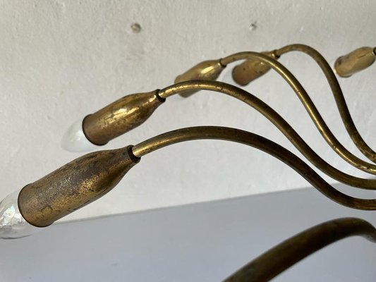 Mid-Century German Full Brass 12-Armed Sputnik Chandelier, 1950s-RDS-1196888