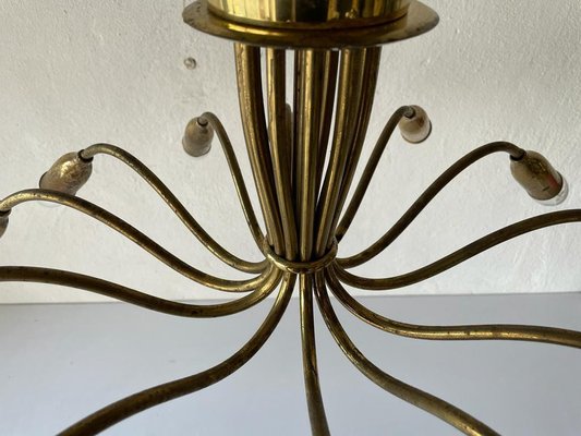 Mid-Century German Full Brass 12-Armed Sputnik Chandelier, 1950s-RDS-1196888