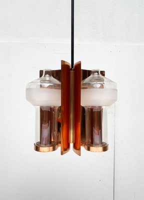 Mid-Century German Glass and Copper Pendant Lamp from Cosack, 1960s-UAH-1293255