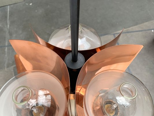 Mid-Century German Glass and Copper Pendant Lamp from Cosack, 1960s-UAH-1293255