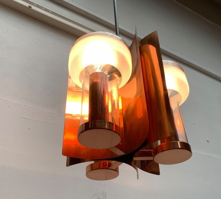 Mid-Century German Glass and Copper Pendant Lamp from Cosack, 1960s-UAH-1293255