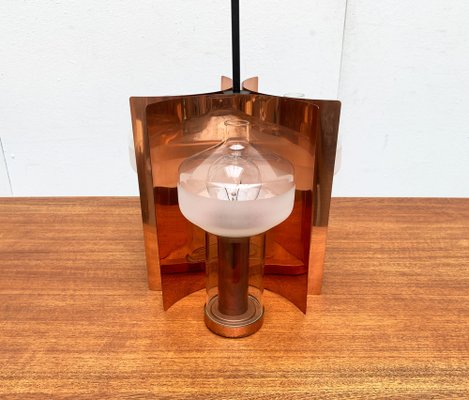 Mid-Century German Glass and Copper Pendant Lamp from Cosack, 1960s-UAH-1293255