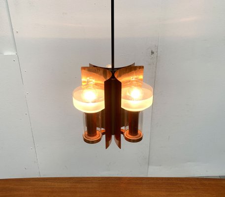 Mid-Century German Glass and Copper Pendant Lamp from Cosack, 1960s-UAH-1293255