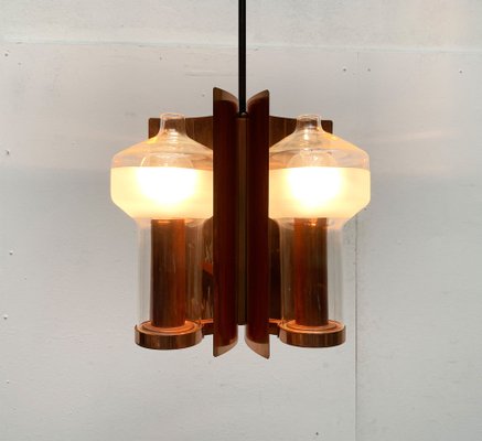 Mid-Century German Glass and Copper Pendant Lamp from Cosack, 1960s-UAH-1293255