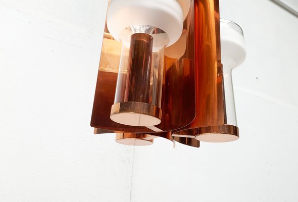 Mid-Century German Glass and Copper Pendant Lamp from Cosack, 1960s-UAH-1293255