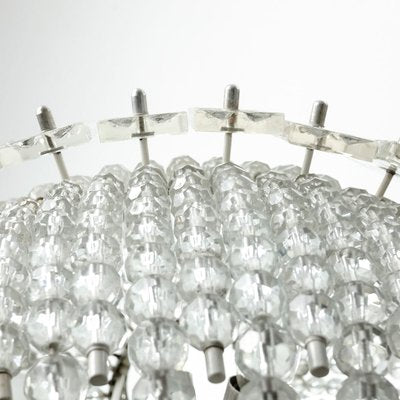 Mid-Century German Glass Bead 13-Burner Chandelier from VEB Leuchtenbau Leipzig, 1960s-YGX-766760