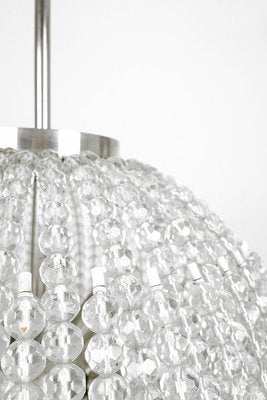 Mid-Century German Glass Bead 13-Burner Chandelier from VEB Leuchtenbau Leipzig, 1960s-YGX-766760