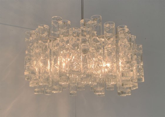 Mid-Century German Glass Chandelier from Doria Leuchten-UAH-967452