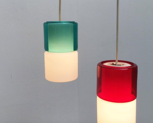 Mid-Century German Glass Pendant Lamps from Peill & Putzler, Set of 2-UAH-946807