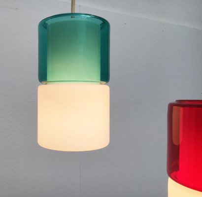 Mid-Century German Glass Pendant Lamps from Peill & Putzler, Set of 2-UAH-946807