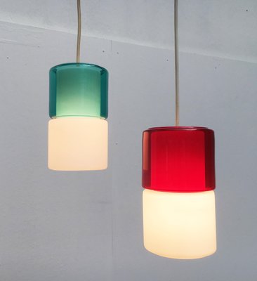 Mid-Century German Glass Pendant Lamps from Peill & Putzler, Set of 2-UAH-946807