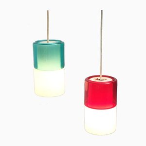 Mid-Century German Glass Pendant Lamps from Peill & Putzler, Set of 2-UAH-946807