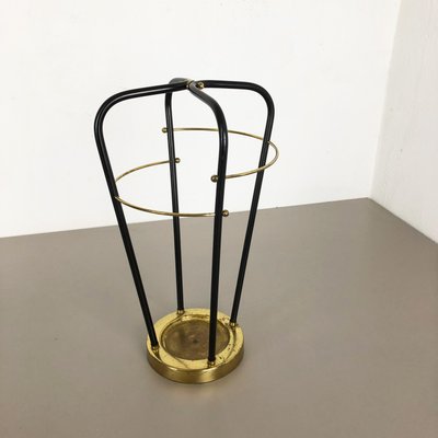 Mid-Century German Hollywood Regency Metal Brass Umbrella Stand, 1950s-QZ-1143204