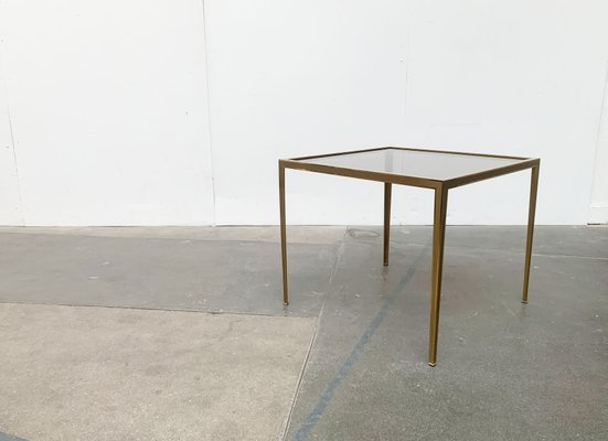 Mid-Century German Hollywood Regency Style Brass Glass Side Couch Table from Vereinigte Werkstätten, 1960s-UAH-1141787