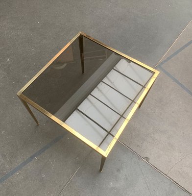 Mid-Century German Hollywood Regency Style Brass Glass Side Couch Table from Vereinigte Werkstätten, 1960s-UAH-1141787