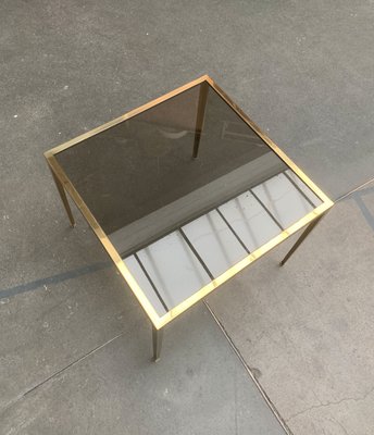 Mid-Century German Hollywood Regency Style Brass Glass Side Couch Table from Vereinigte Werkstätten, 1960s-UAH-1141787