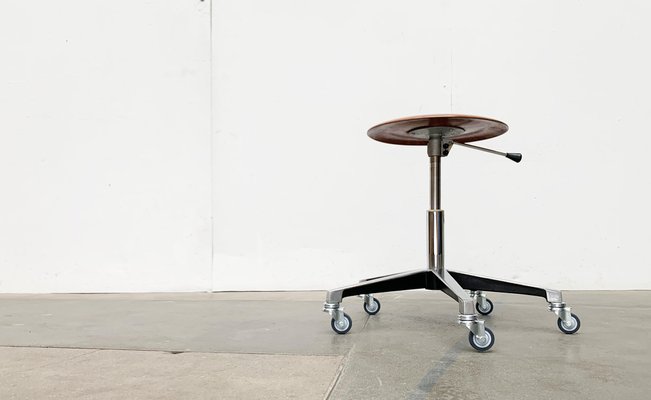 Mid-Century German Industrial Swivel Office Stool from Schmitz, 1960s-UAH-1649779