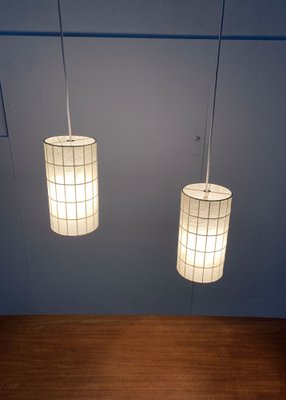 Mid-Century German Minimalist Cocoon Pendant Lamps by Friedel Wauer for Goldkant Leuchten, 1960s, Set of 2-UAH-1238771