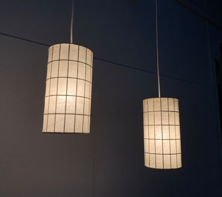 Mid-Century German Minimalist Cocoon Pendant Lamps by Friedel Wauer for Goldkant Leuchten, 1960s, Set of 2-UAH-1238771