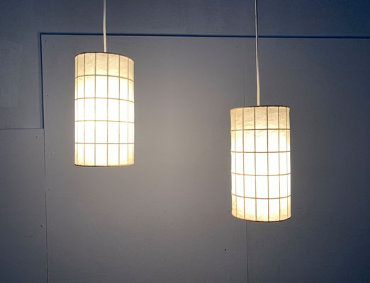 Mid-Century German Minimalist Cocoon Pendant Lamps by Friedel Wauer for Goldkant Leuchten, 1960s, Set of 2-UAH-1238771