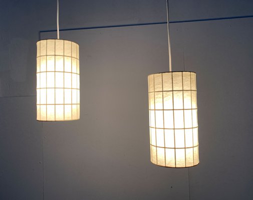 Mid-Century German Minimalist Cocoon Pendant Lamps by Friedel Wauer for Goldkant Leuchten, 1960s, Set of 2-UAH-1238771