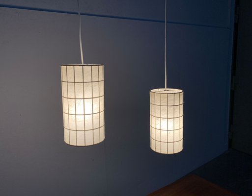 Mid-Century German Minimalist Cocoon Pendant Lamps by Friedel Wauer for Goldkant Leuchten, 1960s, Set of 2-UAH-1238771