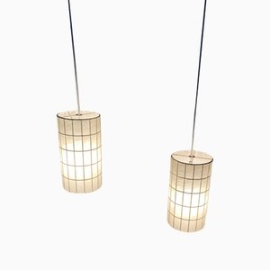 Mid-Century German Minimalist Cocoon Pendant Lamps by Friedel Wauer for Goldkant Leuchten, 1960s, Set of 2-UAH-1238771