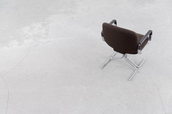 Mid-Century German Modern Brown Aluminum Chairs from Mauser Werke Waldeck, 1970s, Set of 2-ZAA-1132916