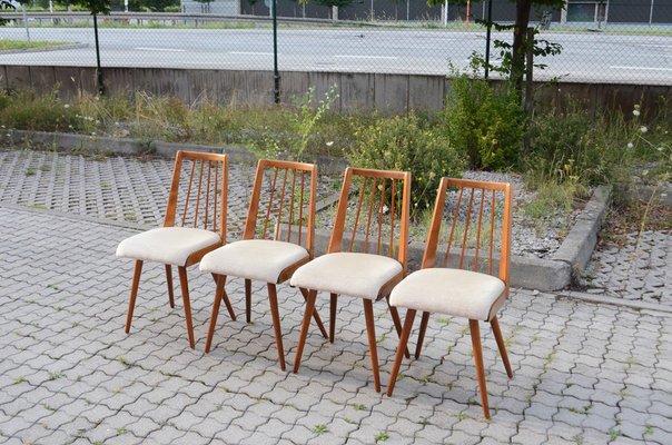 Mid-Century German Mohair Dining Chairs, 1950s, Set of 4-UF-1371992