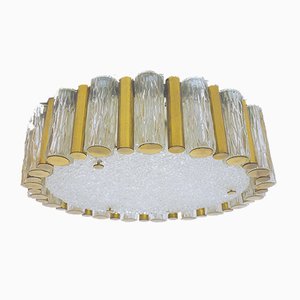 Mid-Century German Murano Glass and Brass Ceiling Lamp from Kaiser Idell / Kaiser Leuchten, 1960s-DEK-550781