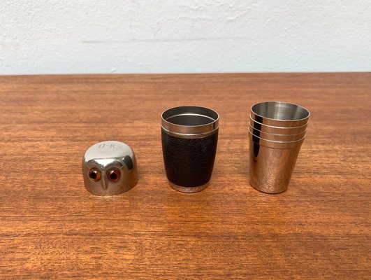 Mid-Century German Owl Style Metal Shot Glasses, 1960s, Set of 5-UAH-1297556