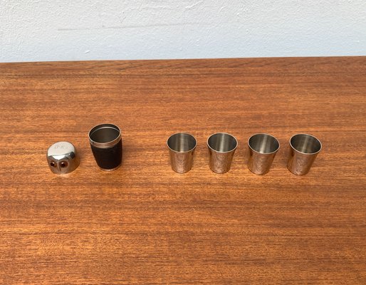 Mid-Century German Owl Style Metal Shot Glasses, 1960s, Set of 5-UAH-1297556