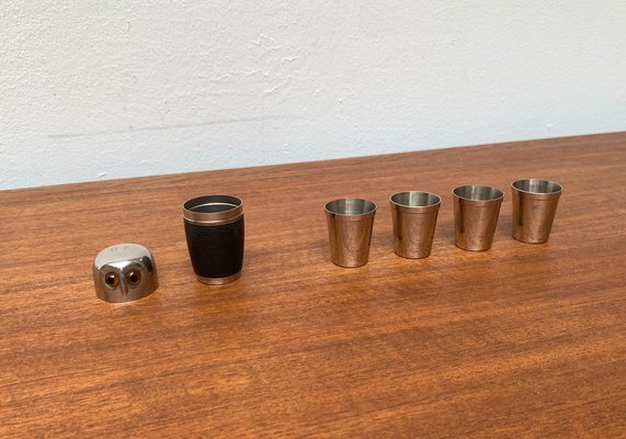 Mid-Century German Owl Style Metal Shot Glasses, 1960s, Set of 5-UAH-1297556