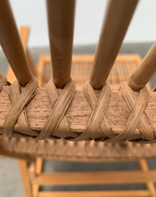 Mid-Century German Rattan Rocking Chair from Deutschen Werkstätten Hellerau, 1960s-UAH-1016664