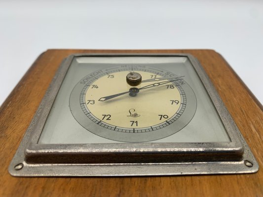 Mid-Century German Simple Weather Station Embedded in a Hardwood Base from Lufft-BZB-2031432