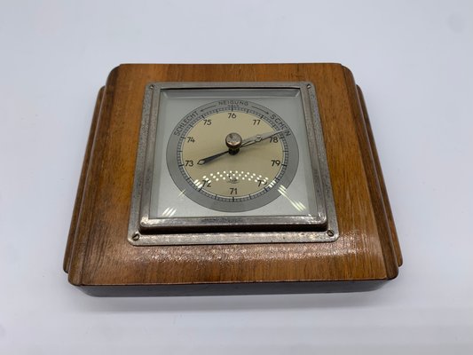 Mid-Century German Simple Weather Station Embedded in a Hardwood Base from Lufft-BZB-2031432