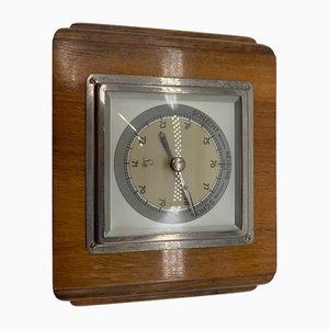 Mid-Century German Simple Weather Station Embedded in a Hardwood Base from Lufft-BZB-2031432