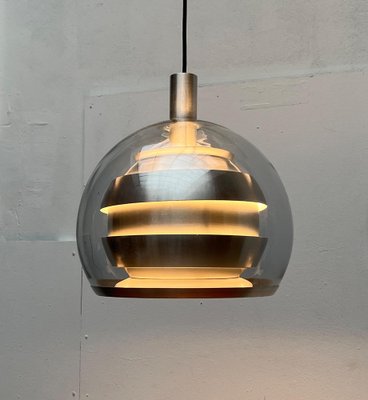 Mid-Century German Space Age Aluminum and Glass Globe Pendant Lamp from Doria, 1960s-UAH-1824264