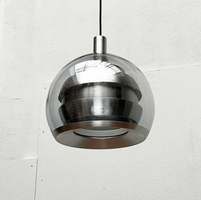 Mid-Century German Space Age Aluminum and Glass Globe Pendant Lamp from Doria, 1960s-UAH-1824264