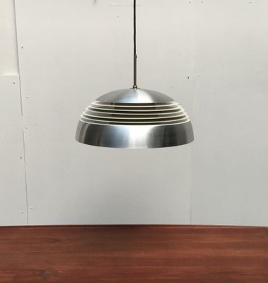 Mid-Century German Space Age Aluminum and Glass Pendant Lamp from Doria, 1960s-UAH-1817947