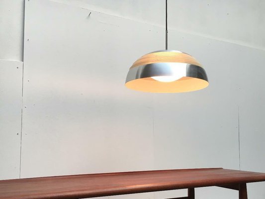 Mid-Century German Space Age Aluminum and Glass Pendant Lamp from Doria, 1960s-UAH-1817947