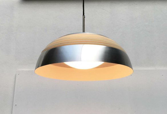 Mid-Century German Space Age Aluminum and Glass Pendant Lamp from Doria, 1960s-UAH-1817947