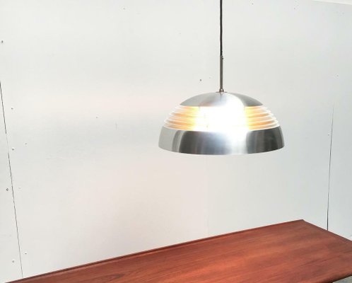 Mid-Century German Space Age Aluminum and Glass Pendant Lamp from Doria, 1960s-UAH-1817947