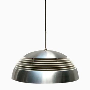 Mid-Century German Space Age Aluminum and Glass Pendant Lamp from Doria, 1960s-UAH-1817947