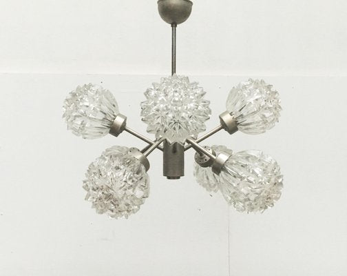 Mid-Century German Space Age Glass and Metal Chandelier from Richard Essig, 1960s-UAH-549304