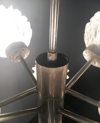 Mid-Century German Space Age Glass and Metal Chandelier from Richard Essig, 1960s-UAH-549304