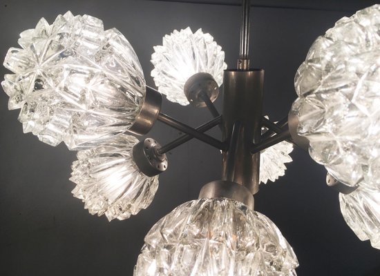 Mid-Century German Space Age Glass and Metal Chandelier from Richard Essig, 1960s-UAH-549304