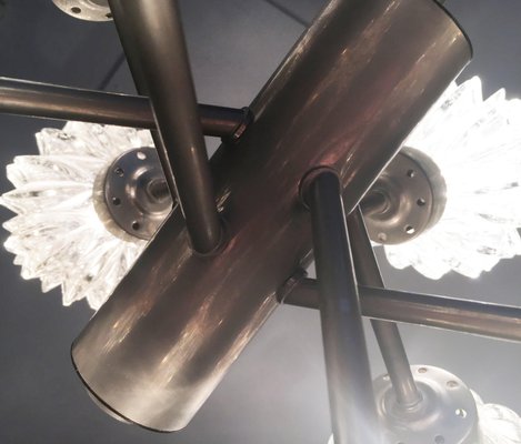 Mid-Century German Space Age Glass and Metal Chandelier from Richard Essig, 1960s-UAH-549304